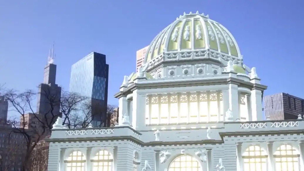 1893 Chicago's augmented reality Administration Building in Grant Park