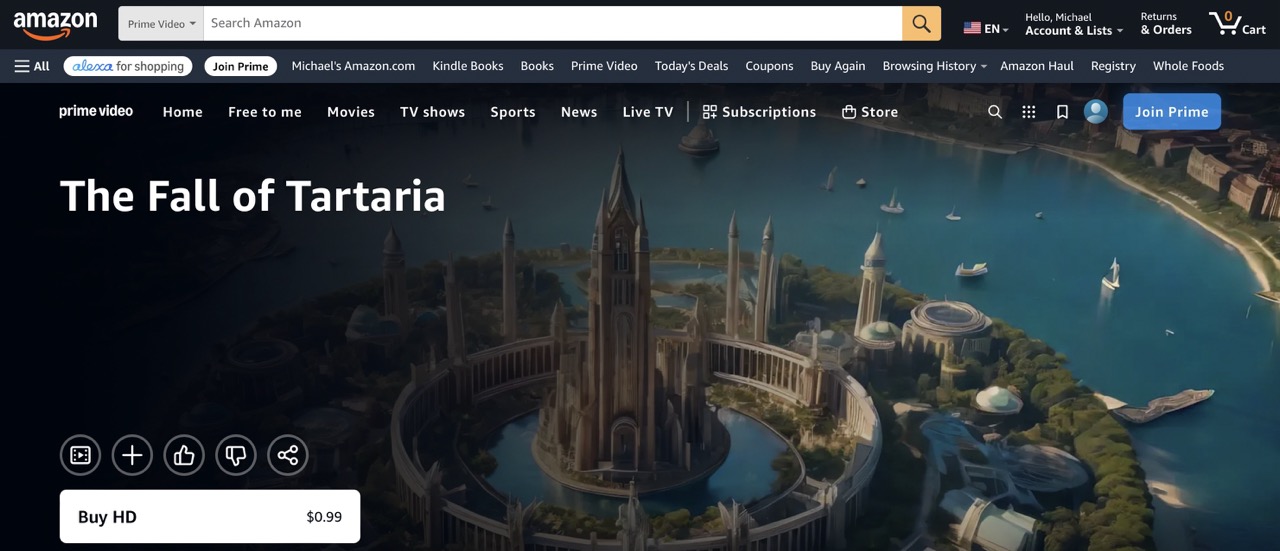 The Fall of Tartaria by Michael Finney on Amazon Prime
